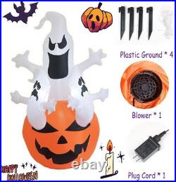 6FT Halloween Inflatables Outdoor Pumpkin & Ghosts Blow Up LED Yard Decor Multi 6FT Halloween Inflatables Outdoor Pumpkin & Ghosts Blow Up LED Yard Decor Multi