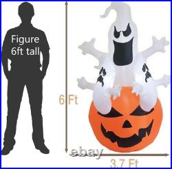 6FT Halloween Inflatables Outdoor Pumpkin & Ghosts Blow Up LED Yard Decor Multi 6FT Halloween Inflatables Outdoor Pumpkin & Ghosts Blow Up LED Yard Decor Multi