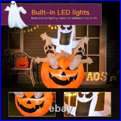 6FT Halloween Inflatables Outdoor Pumpkin & Ghosts Blow Up LED Yard Decor Multi 6FT Halloween Inflatables Outdoor Pumpkin & Ghosts Blow Up LED Yard Decor Multi