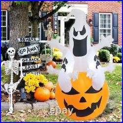 6FT Halloween Inflatables Outdoor Pumpkin & Ghosts Blow Up LED Yard Decor Multi 6FT Halloween Inflatables Outdoor Pumpkin & Ghosts Blow Up LED Yard Decor Multi