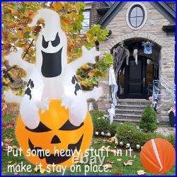 6FT Halloween Inflatables Outdoor Pumpkin & Ghosts Blow Up LED Yard Decor Multi 6FT Halloween Inflatables Outdoor Pumpkin & Ghosts Blow Up LED Yard Decor Multi