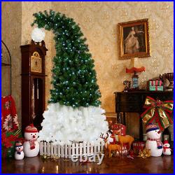 6FT Hinged Fir Artificial Fir Bent Top Christmas Tree Holiday Decoration
