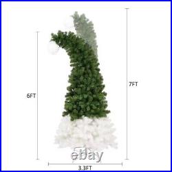6FT Hinged Fir Artificial Fir Bent Top Christmas Tree Holiday Decoration