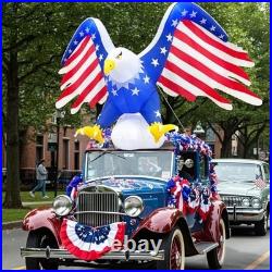 6FT Inflatable Eagle for 4th of July LED Lights, Patriotic Car Parade Decor