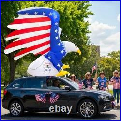 6FT Inflatable Eagle for 4th of July LED Lights, Patriotic Car Parade Decor