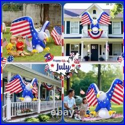 6FT Inflatable Eagle for 4th of July LED Lights, Patriotic Car Parade Decor