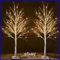 6FT Lighted Birch Tree with 144 LEDs for Indoor and Outdoor Christmas Decor