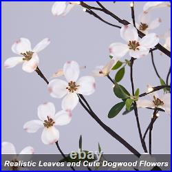 6FT Lighted Dogwood Tree 120 LED Artificial Flowers Tree with Lights for Deco