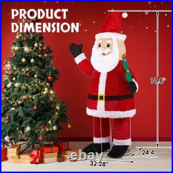 6FT Lighted Santa Claus Christmas Decoration with LED Outdoor Pull Up Xmas Decor