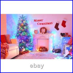 6FT Pre-Lit Artificial Christmas Tree with 300 LED Lights & Metal Stand
