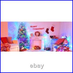 6FT Pre-Lit Artificial Christmas Tree with 300 LED Lights & Metal Stand
