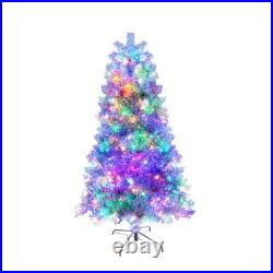 6FT Pre-Lit Artificial Christmas Tree with 300 LED Lights & Metal Stand