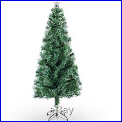 6FT Pre-Lit Fiber Optic Artificial Christmas Tree withMulticolor Lights Snowflakes
