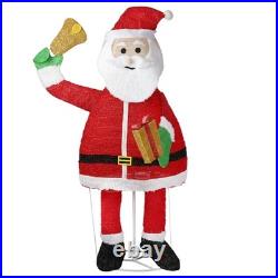 6FT Pre-lit Santa Claus Yard Decor 200 Warm White LEDs Holding Bell