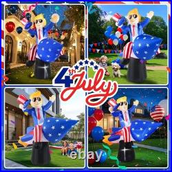 6FT Tall 4th of July Inflatables Outdoor Decorations President Ride on Rocket