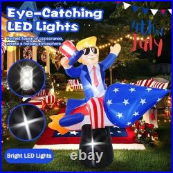 6FT Tall 4th of July Inflatables Outdoor Decorations President Ride on Rocket