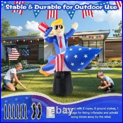 6FT Tall 4th of July Inflatables Outdoor Decorations President Ride on Rocket
