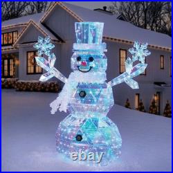 6Foot PreLit Prismatic Snowman with Colorful Lights Christmas Holiday Decoration