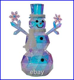 6Foot PreLit Prismatic Snowman with Colorful Lights Christmas Holiday Decoration