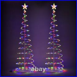 6Ft 182 LED Spiral Christmas Tree Light Star Multi-color Decoration Lamp 2 Pack