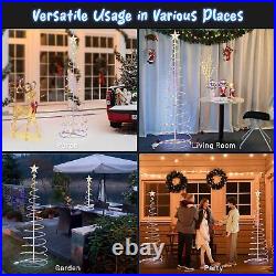 6Ft 182 LED Spiral Christmas Tree Light Star Multi-color Decoration Lamp 2 Pack