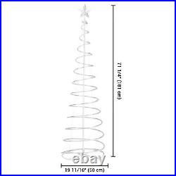 6Ft 182 LED Spiral Christmas Tree Light Star Multi-color Decoration Lamp 2 Pack