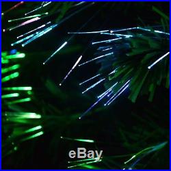 6Ft/7Ft Artificial Christmas Tree Fiber Optic Pre-lit Tree LED Multi-Colored