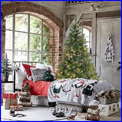 6Ft Artificial Snow Flocked Christmas Tree with Pine Cones Holiday Decoration
