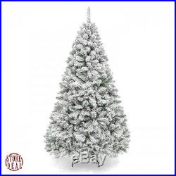 6Ft Christmas Tree Snow Flocked Artificial Holiday Decor Sturdy Metal Stand New