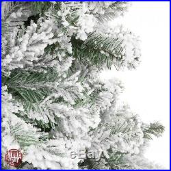 6Ft Christmas Tree Snow Flocked Artificial Holiday Decor Sturdy Metal Stand New