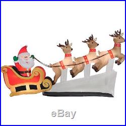 6Ft Inflatable Floating Santa Sleigh with Reindeer Christmas Yard Decor Airblown