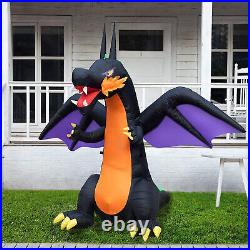 6Ft Lighted Halloween Inflatable Fire Dragon Wings LED Outdoor Indoor Decoration