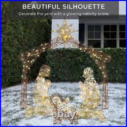 6Ft Outdoor Christmas Nativity Holy Manger Scene Yard Decoration Set LED Lights