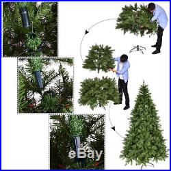 6Ft Pre-Lit Dense PVC Christmas Tree Spruce Hinged with560 LED Lights & Stand