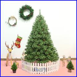6Ft Pre-Lit PVC Artificial Carolina Christmas Pine Tree Decor Hinged withLED