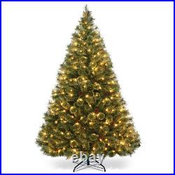 6Ft Pre-Lit PVC Artificial Carolina Pine Tree Pre-strung 260 LED White Lights