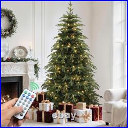 6Ft Prelit Pencil Green Aspen Fir Christmas Tree with Remote