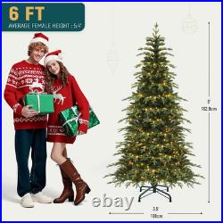 6Ft Prelit Pencil Green Aspen Fir Christmas Tree with Remote