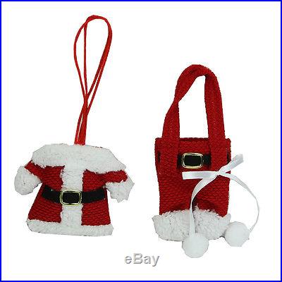 6Pcs Christmas Decorations Happy Santa Silverware Holders Pockets Dinner Decor