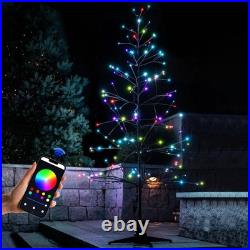 6.5FT LED Pre-Lit Artificial Tree with 153 Lights Warm and RGB, Indoor Outdoo