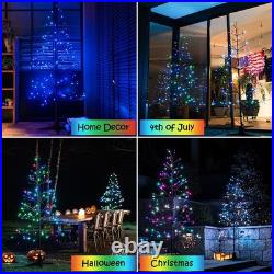 6.5FT LED Pre-Lit Artificial Tree with 153 Lights Warm and RGB, Indoor Outdoo