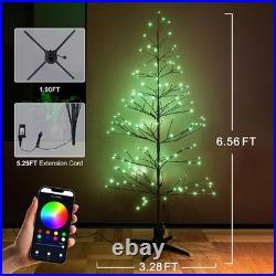 6.5FT LED Pre-Lit Artificial Tree with 153 Lights Warm and RGB, Indoor Outdoo