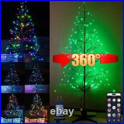 6.5FT LED Pre-Lit Artificial Tree with 153 Lights Warm and RGB, Indoor Outdoo