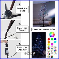 6.5FT LED Pre-Lit Artificial Tree with 153 Lights Warm and RGB, Indoor Outdoo