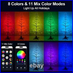 6.5FT LED Pre-Lit Artificial Tree with 153 Lights Warm and RGB, Indoor Outdoo