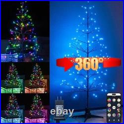 6.5FT LED Pre-Lit Artificial Tree with 153 Lights Warm and RGB, Indoor Outdoo
