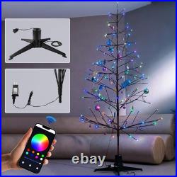 6.5FT LED Pre-Lit Artificial Tree with 153 Lights Warm and RGB, Indoor Outdoo