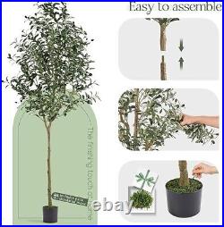 6.5FT Olive Tree Faux Olive Tree with Realistic Leaves and Lifelike Fruits Tall
