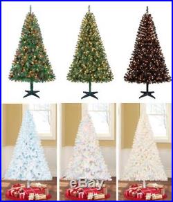 6.5FT Pre-lit Sparkling White Christmas Tree with 350 LED lights & Stand New