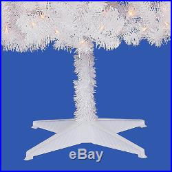 6.5Ft Pre-Lit White Artificial Christmas Tree Fir Madison Pine Clear-Light Stand
